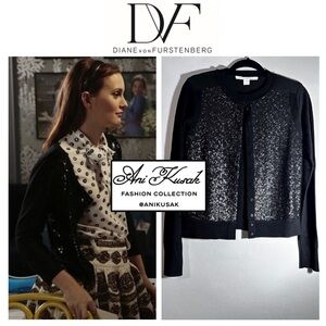 Diane Von Furstenberg Mayse-Bis Sequin Cardigan ASO Blair Waldorf